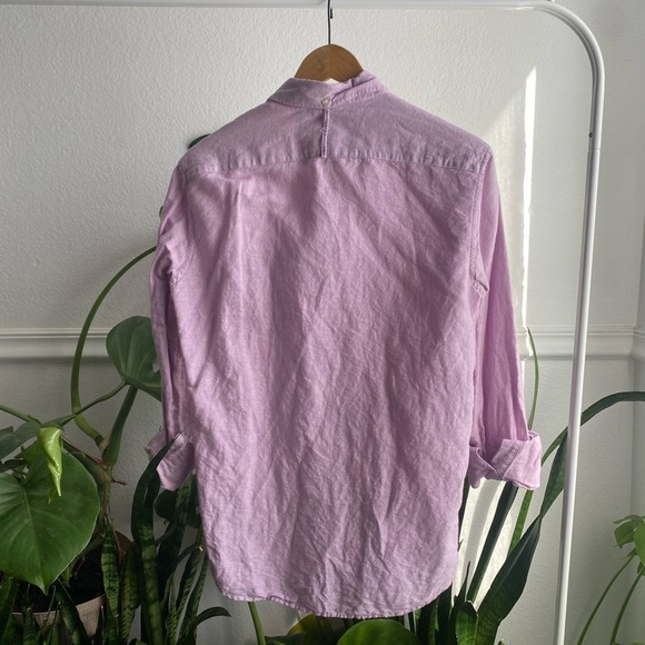 Banana Republic Lilac Purple Linen Blend Button Down Shirt - Picture 8 of 8